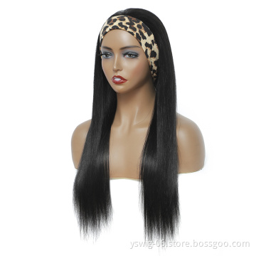 Wholesale Price Headband Wigs Human Hair, Silky Straight Hair Wig with Headband, Headband Wigs for Black Women